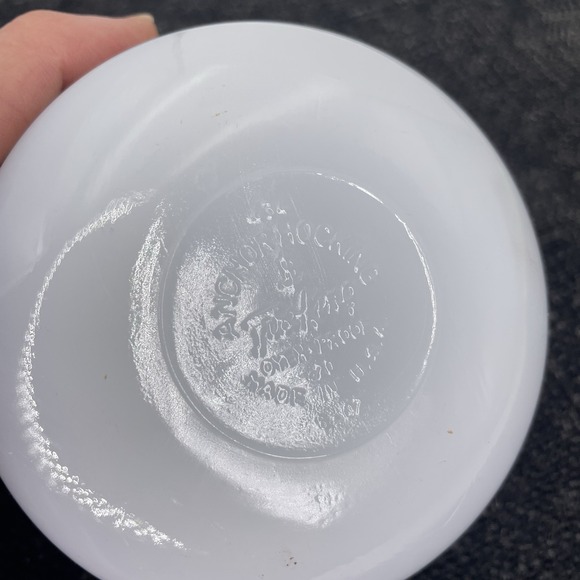 Vintage Anchor Hocking Fire King 6oz White Custard Cup Bounty Fruit Pattern #434 - Picture 7 of 10